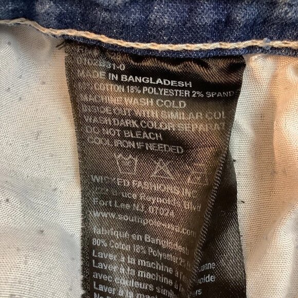 Southpole Moto Jeans Slim Straigth Leg Mid-Rise Blue Denim Womens Size 16 - Picture 13 of 14